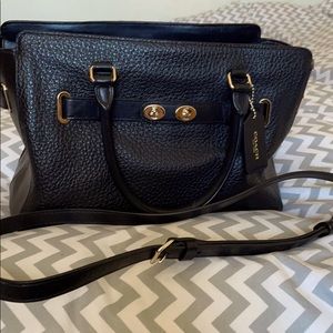 Black leather Coach purse